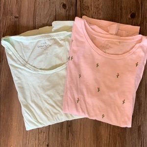 J Crew Cactus and Mint Green T-shirt Bundle